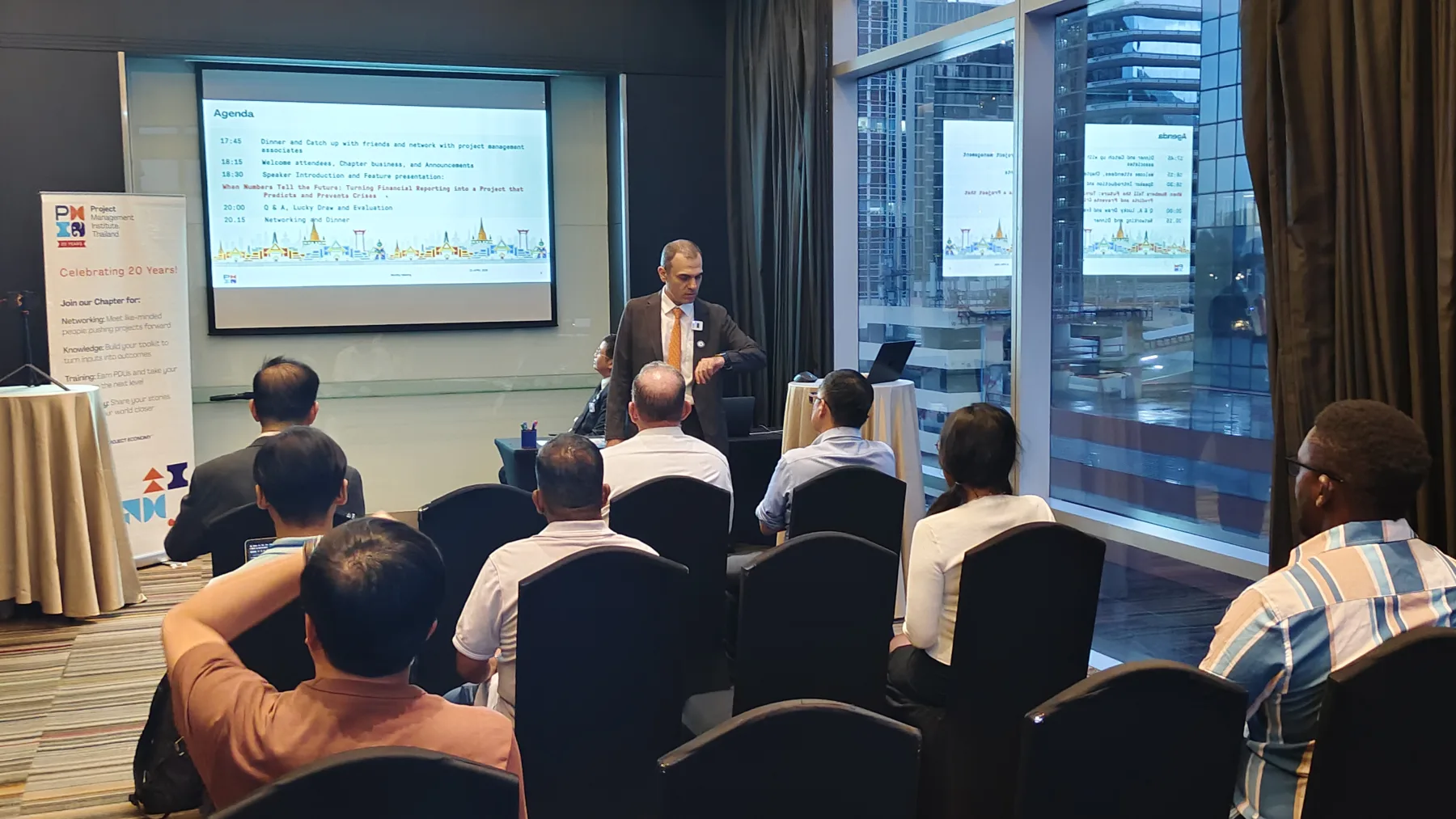 Dr. Petros Rigas teaching a project management audience in Bangkok